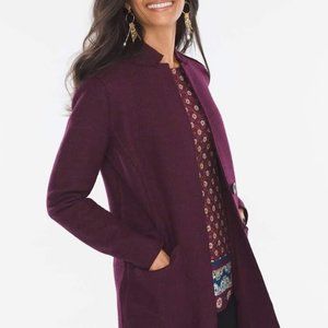 Chico's Boiled Wool-Blend Ottoman Jacket Size O (Small/4)